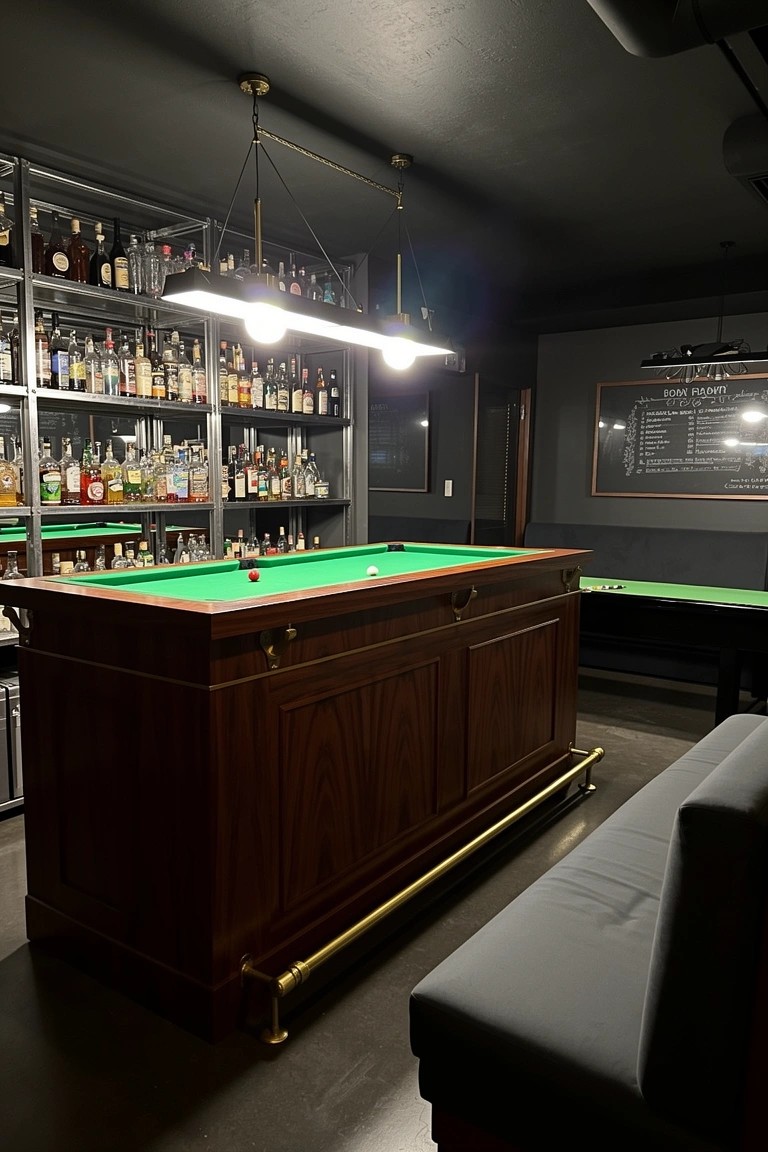 Combined Bar and Pool Table
