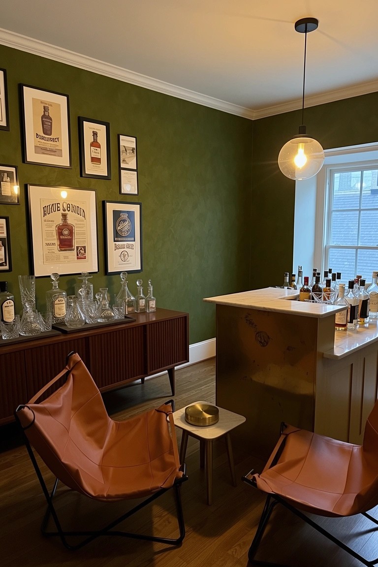 Painting Walls Dark Green