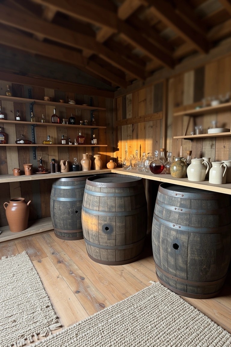 Rustic Barrel Storage