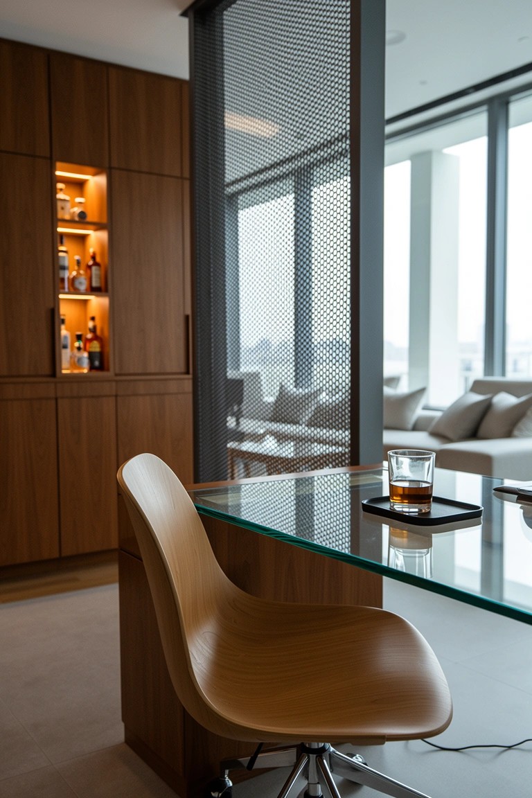 Bar Cabinet Beside the Desk