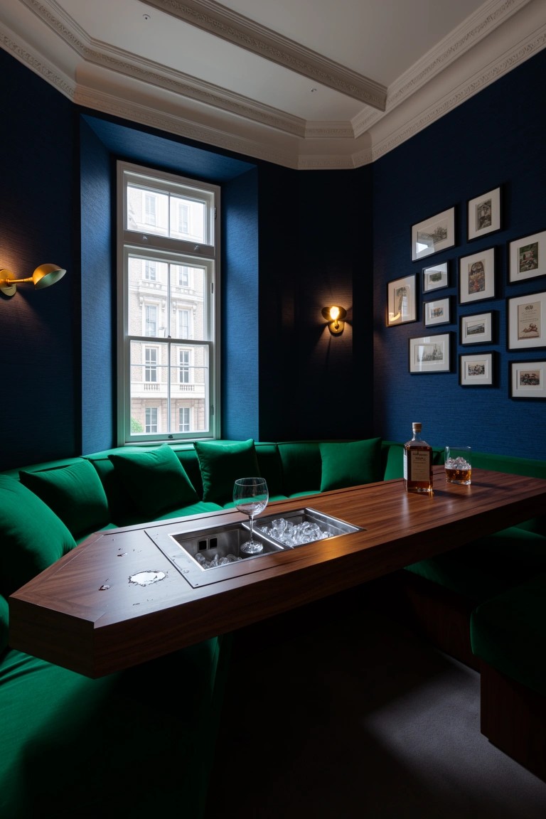 Corner Booth Around a Bar Table