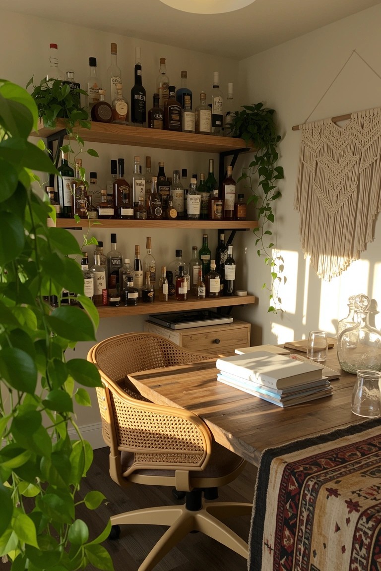 Wooden Shelves for Whiskey Storage