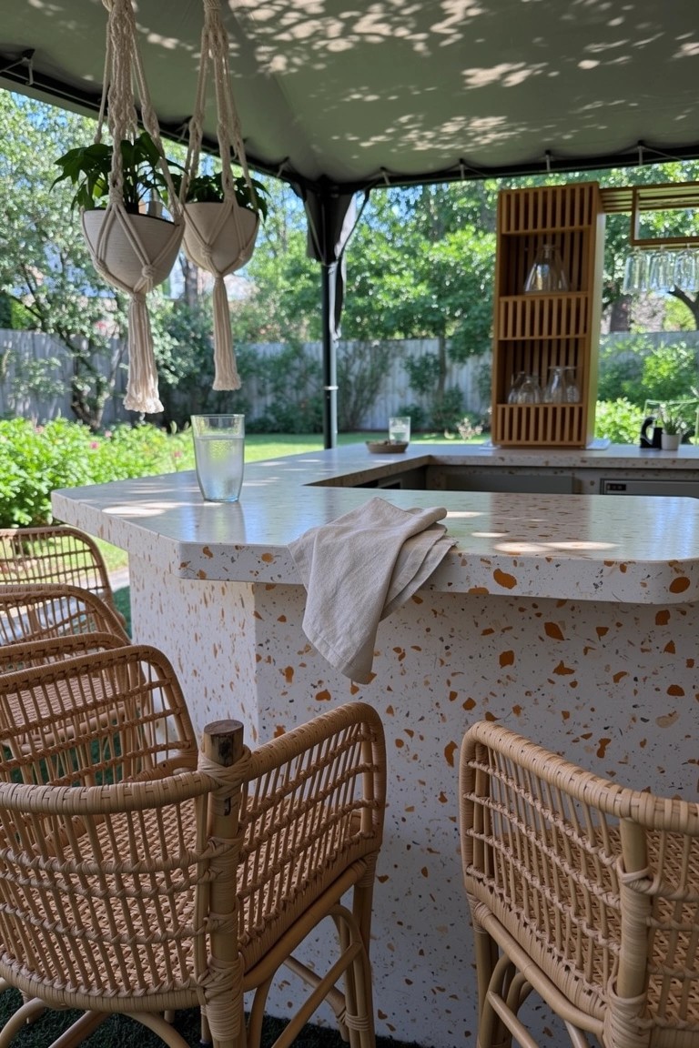 Outdoor Bar with Terrazzo Top
