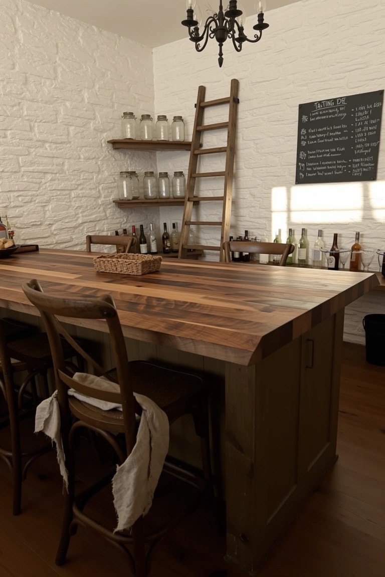 Ladder Shelves for Bottle Storage