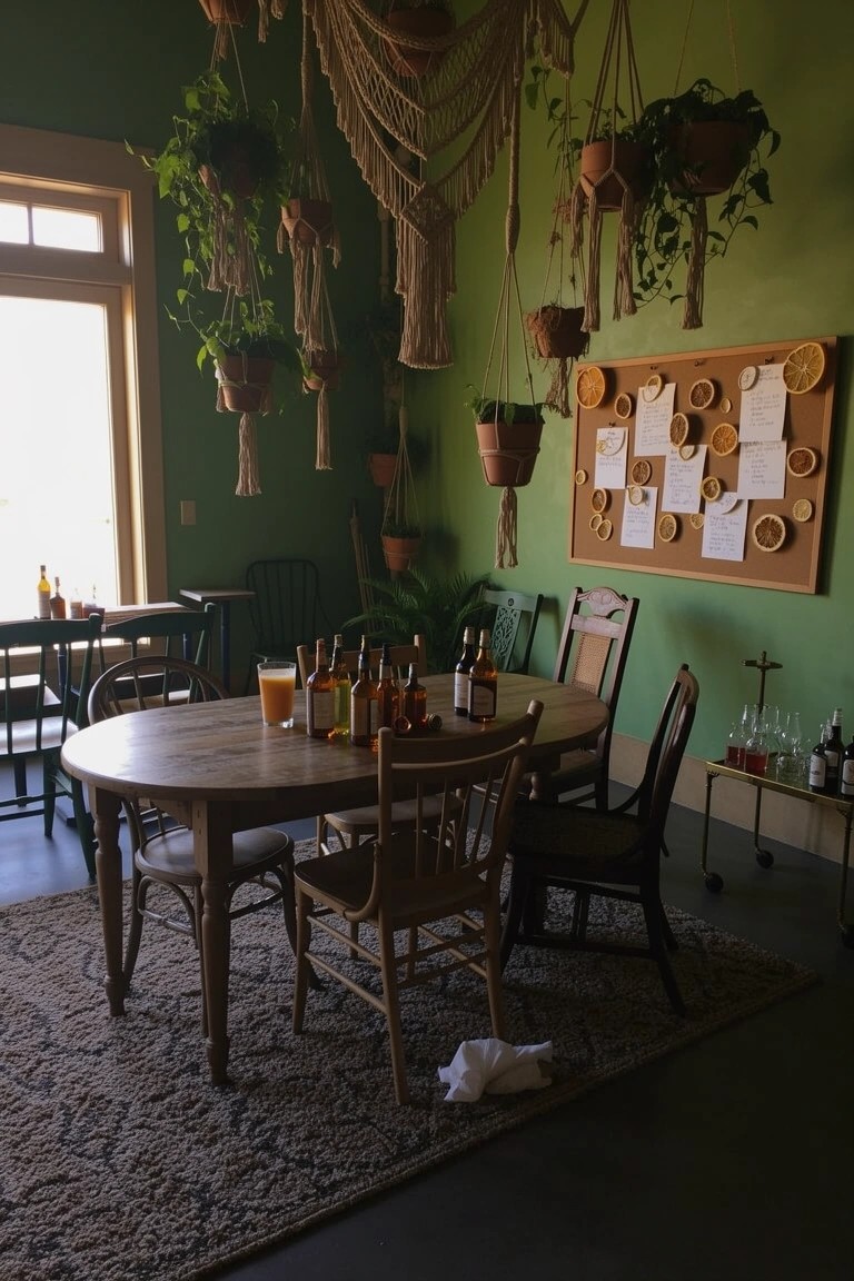 Room Filled with Hanging Plants