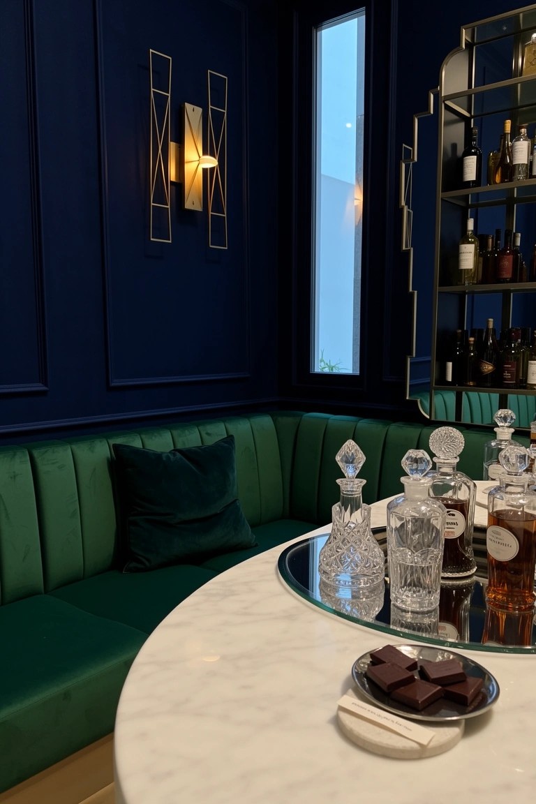 Velvet Banquette Seating