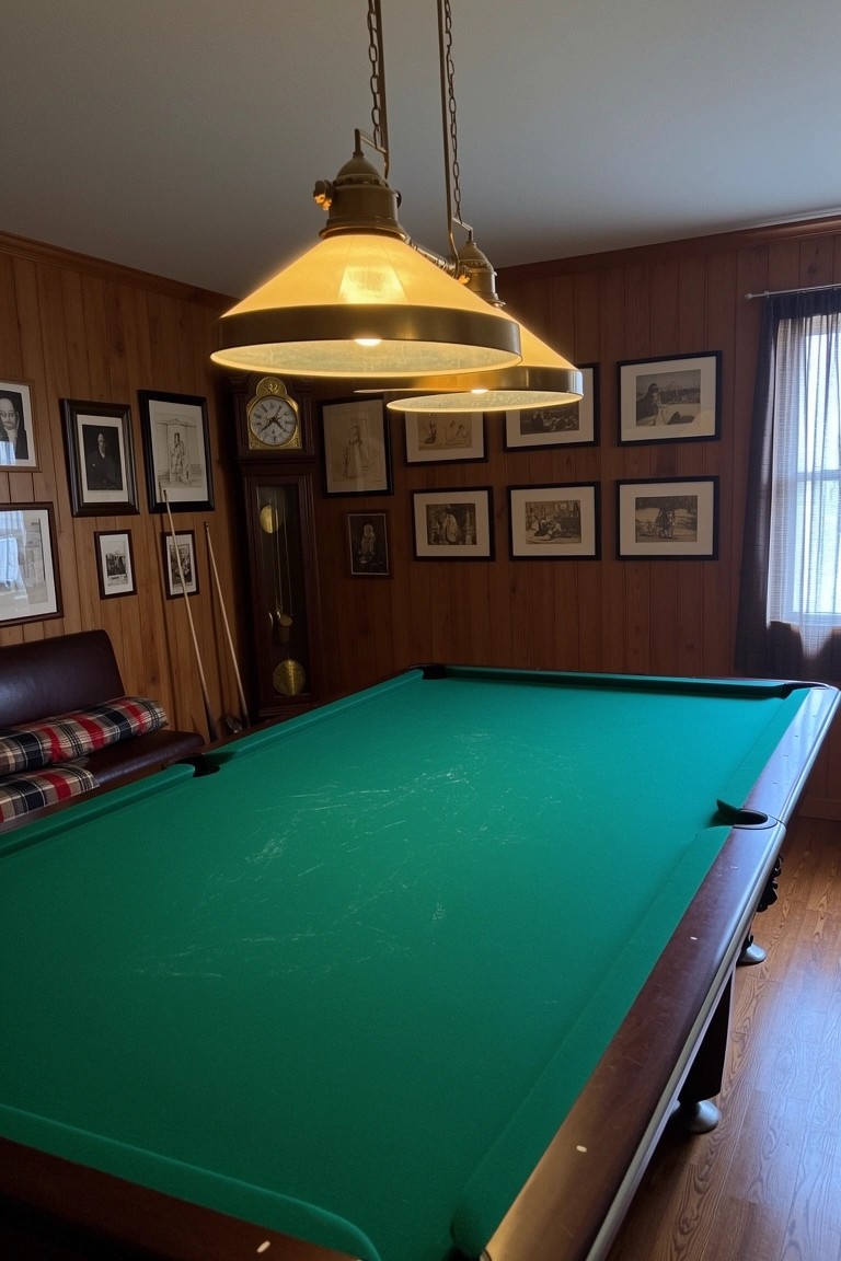 Billiards Room with Wood Panels