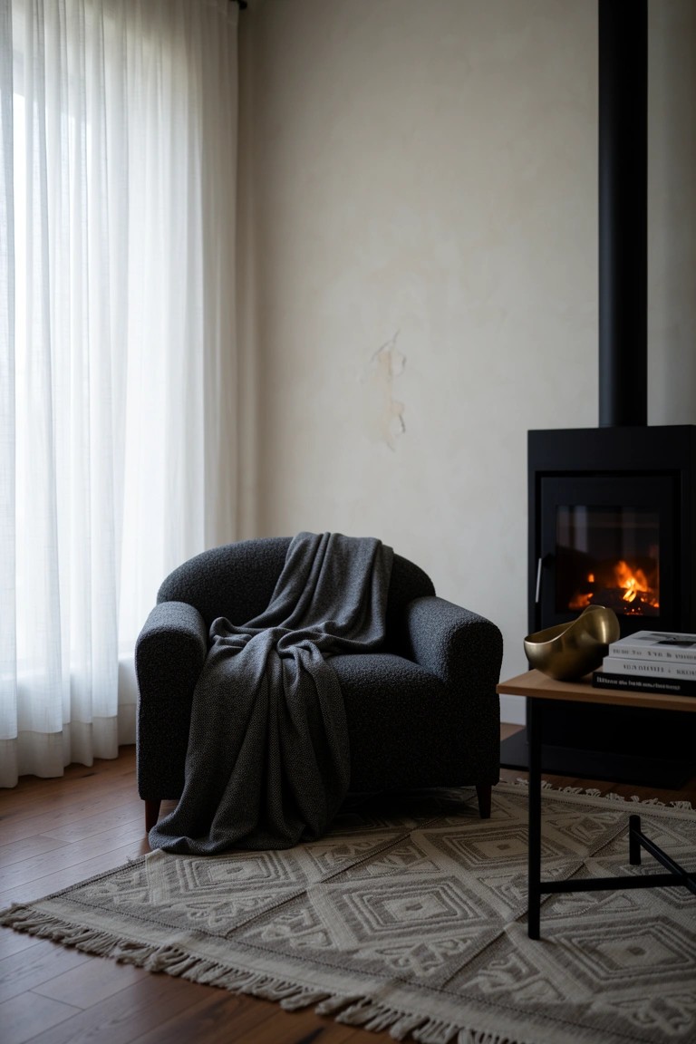Lounge Chair by the Fireplace