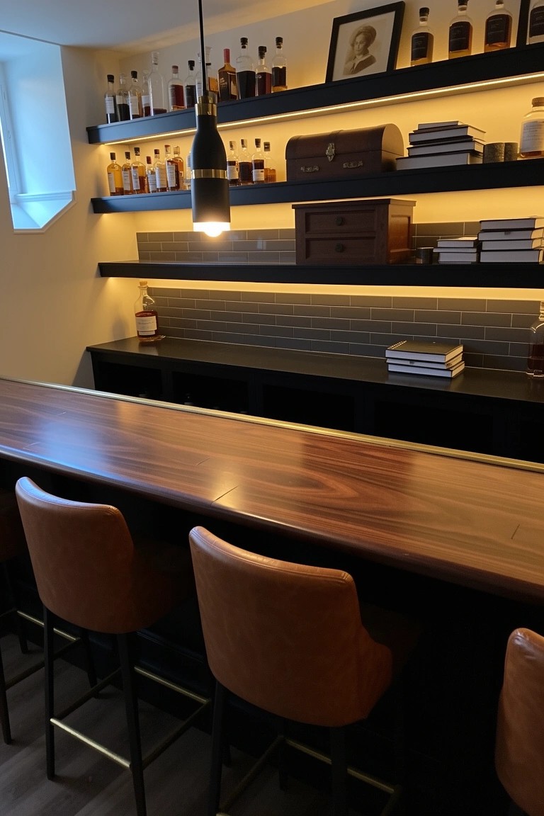 Backlit Shelves for Bottle Display