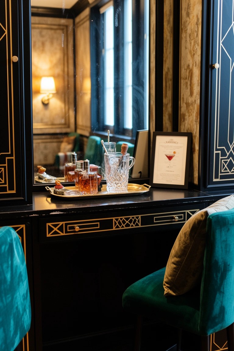 Mirrored Vanity Bar Setup