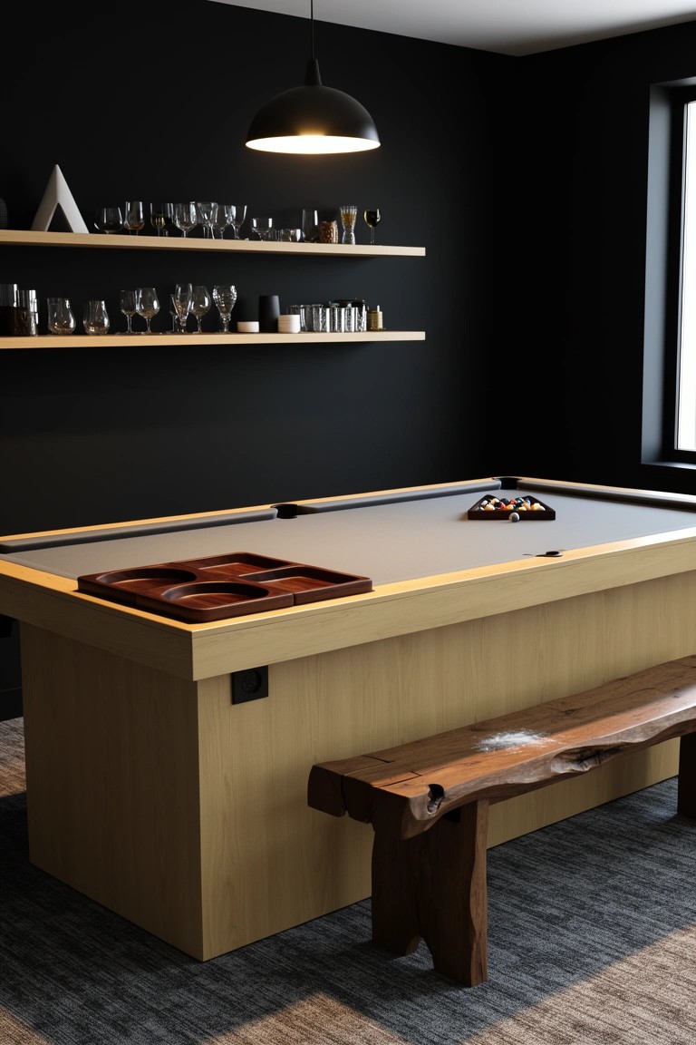 Pool Table on a Raised Platform