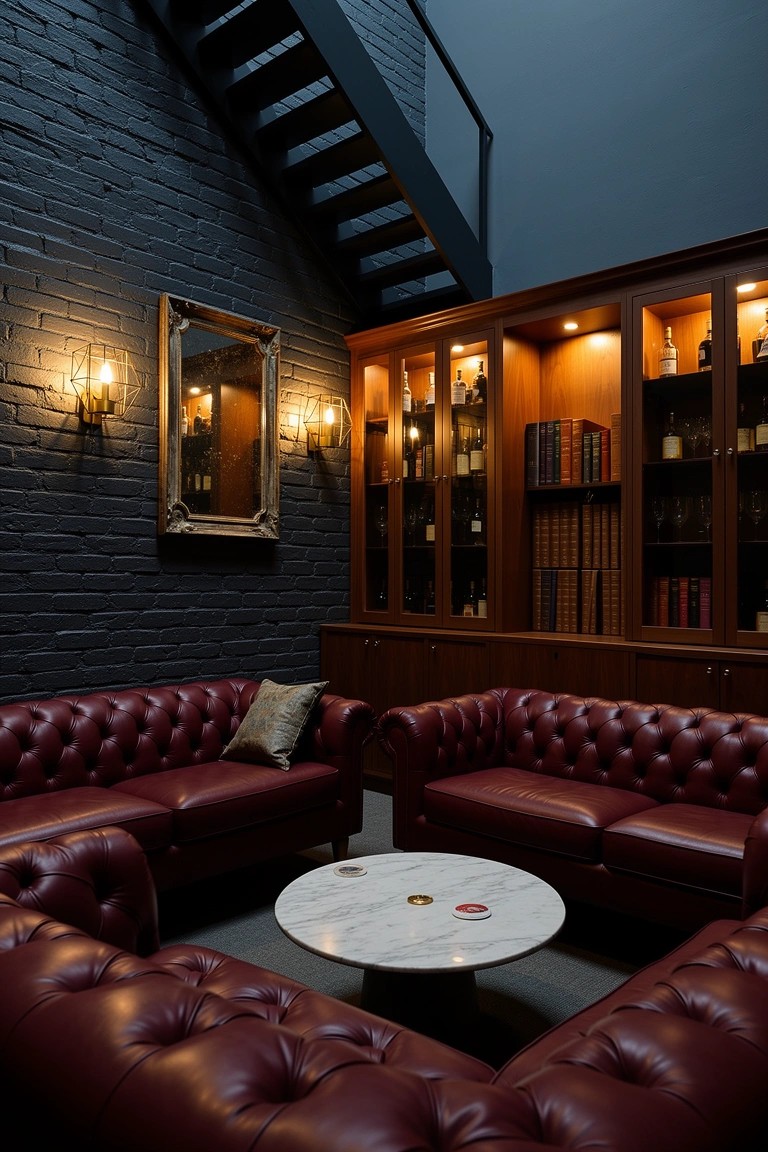 U-Shaped Leather Sofa Setup