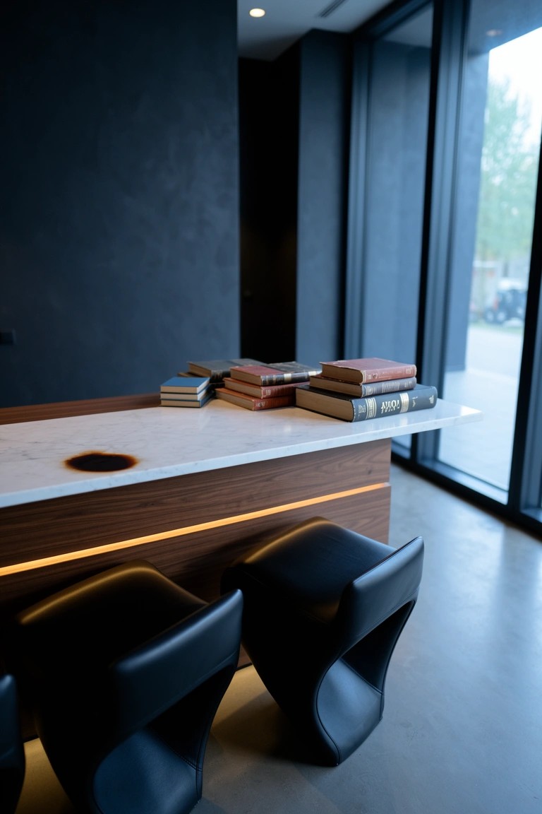 Marble Bar Counter in Dark Rooms