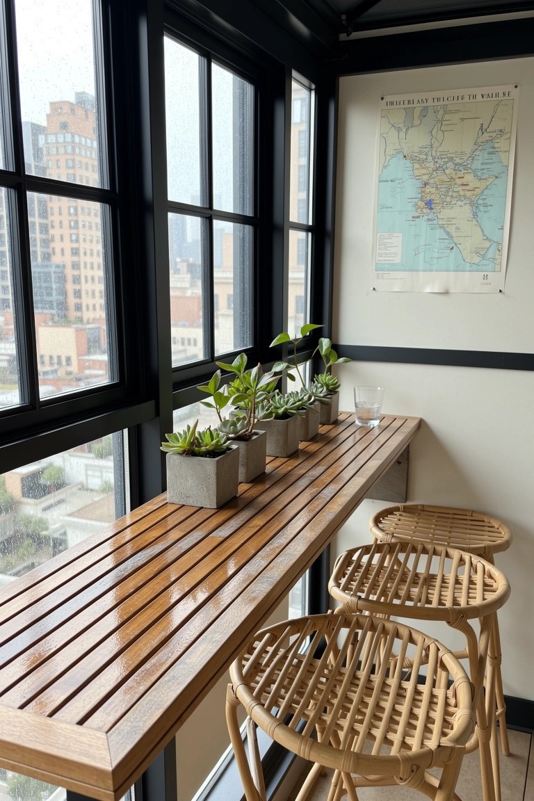 Bar Counter by the Windows