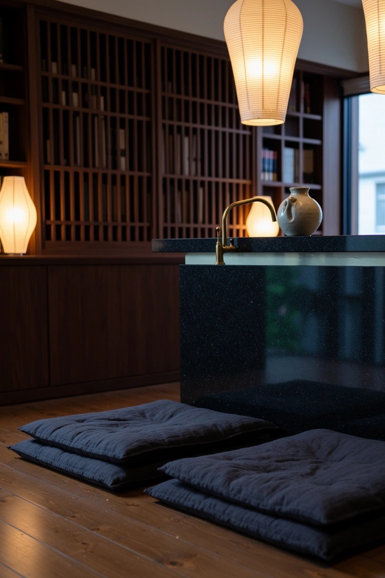 Floor Cushions at the Bar Counter