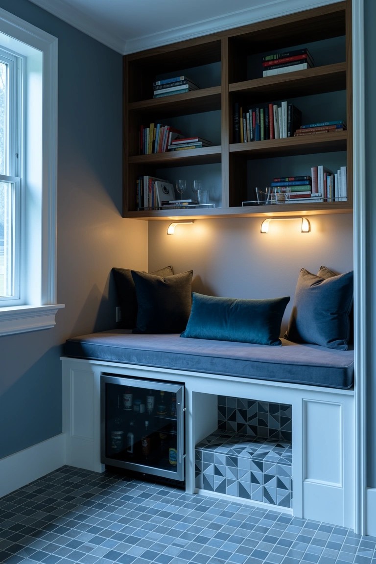 Window Seat with Built-In Bar