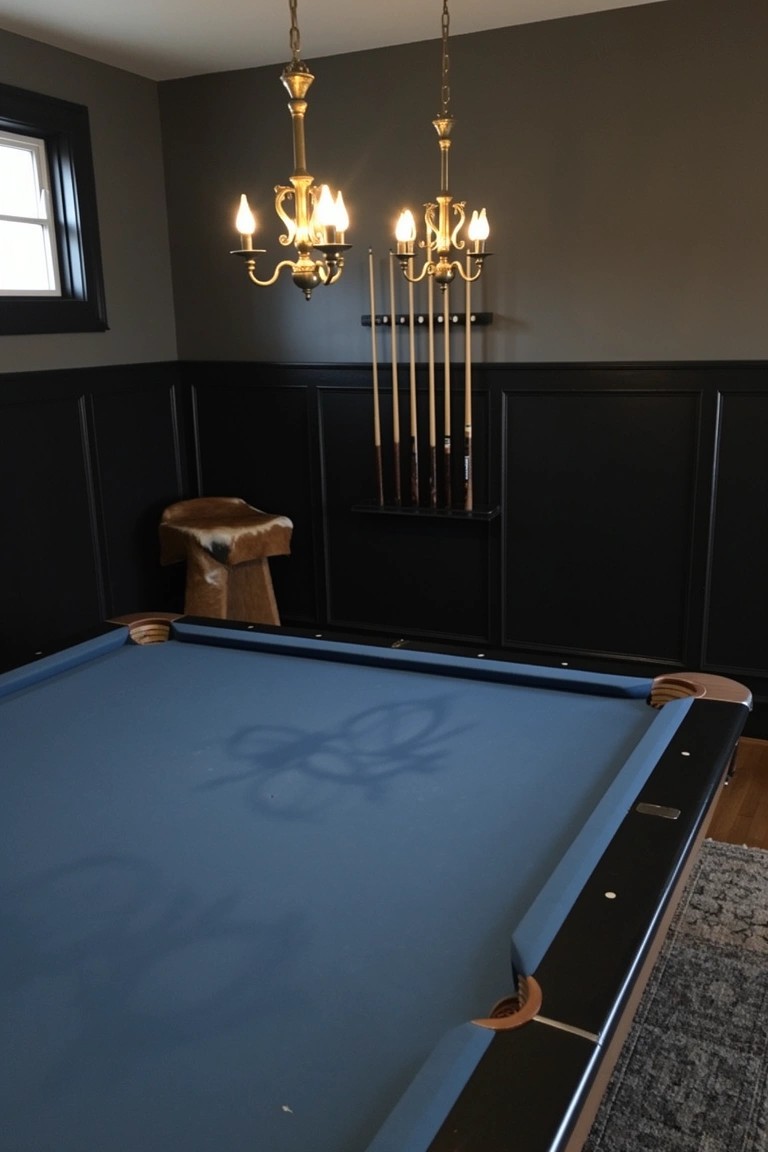 Dark Paneled Game Room