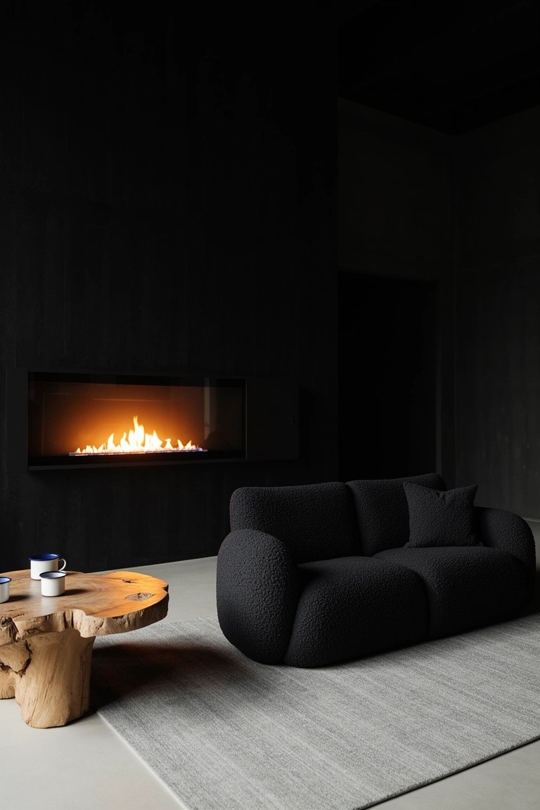 Dark Room with Fireplace