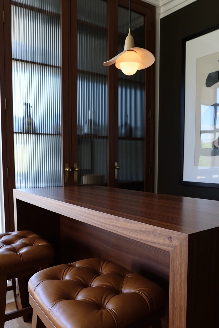 Wood Bar Cabinet Setup