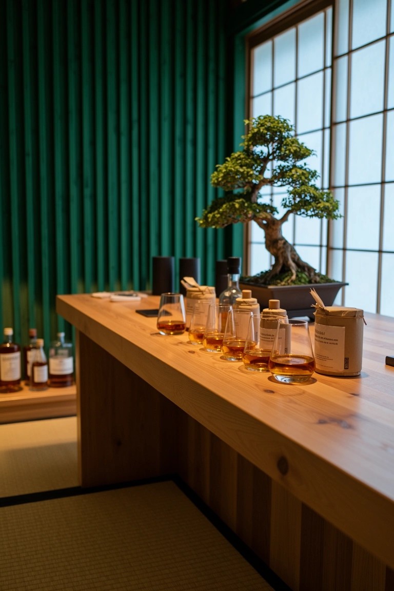 Dark Green Slat Walls