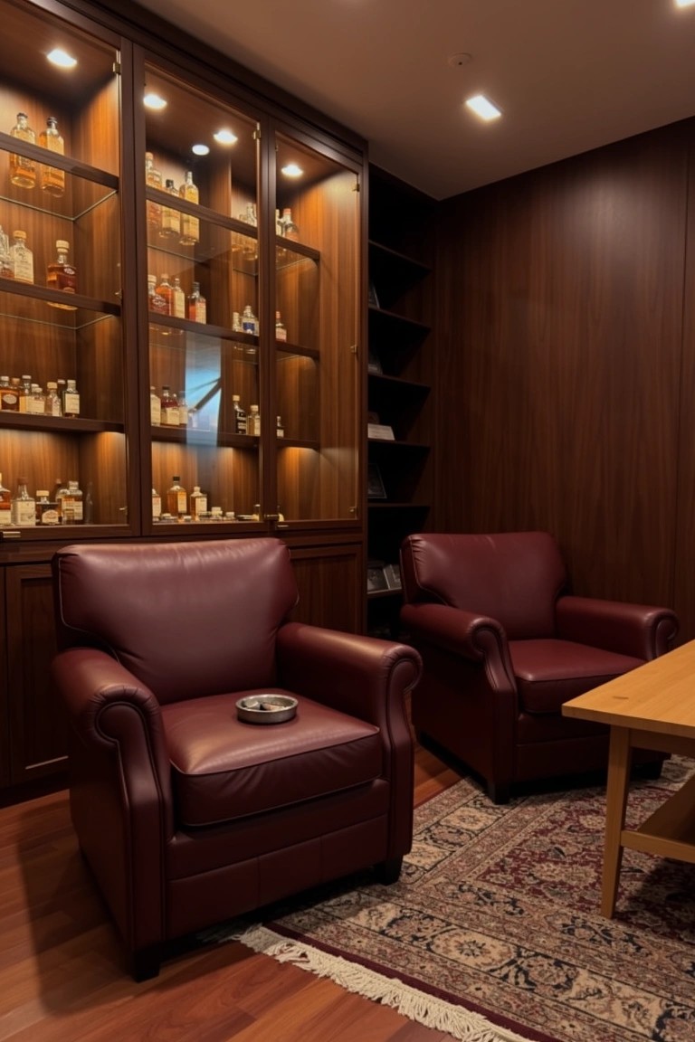 Built-In Lit Bar Cabinet