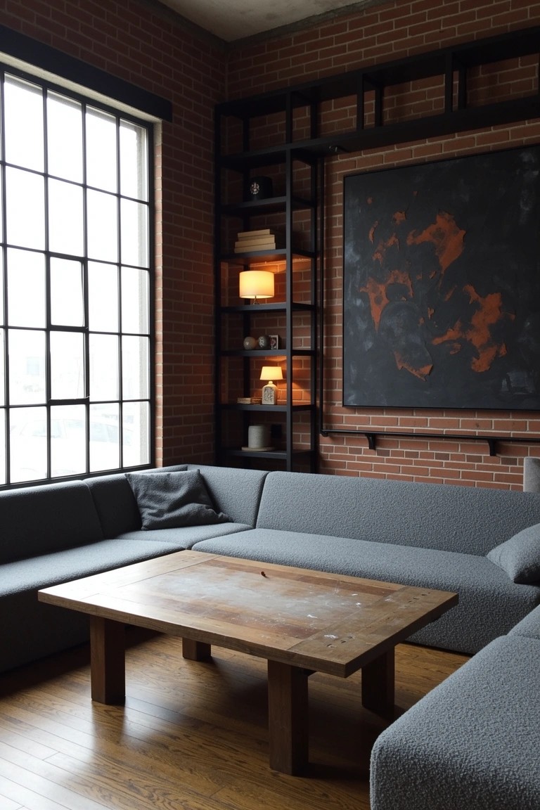 Corner Lounge with Brick Walls