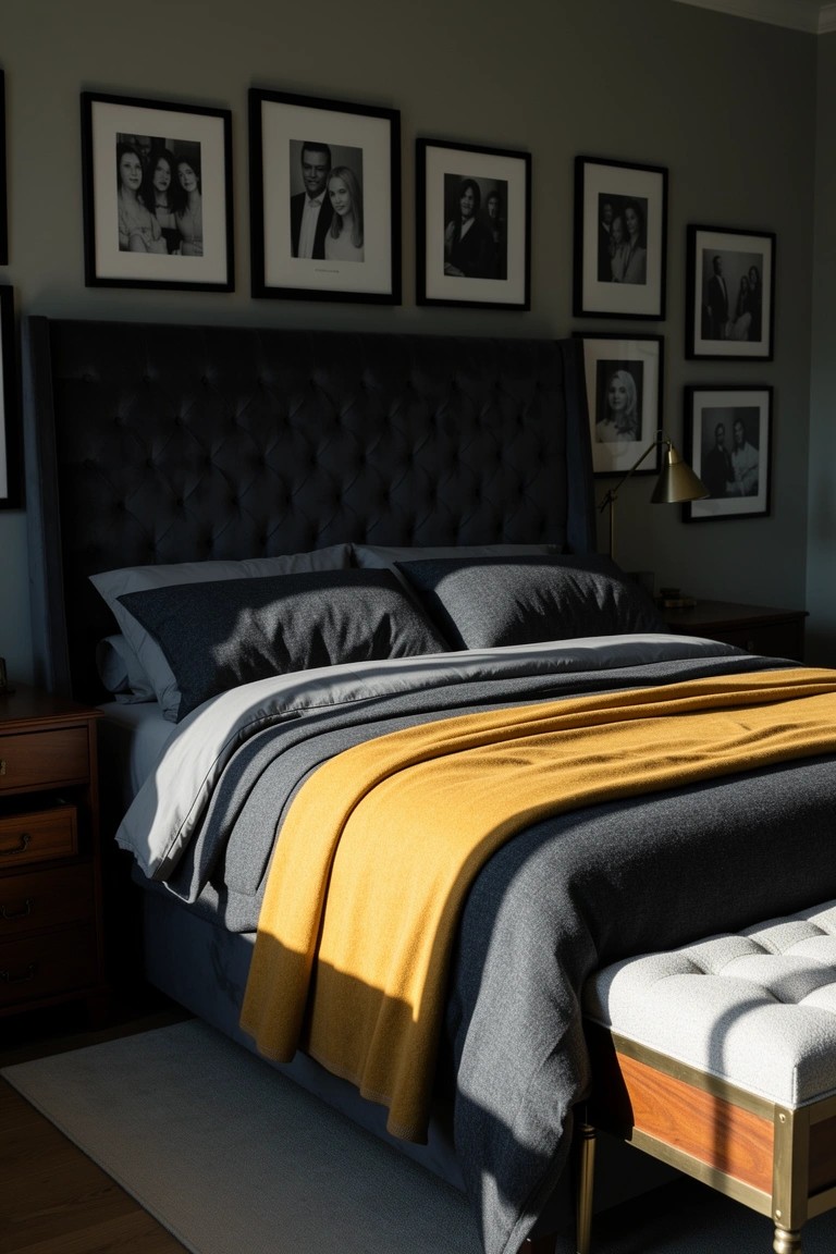 Dark Tufted Headboard