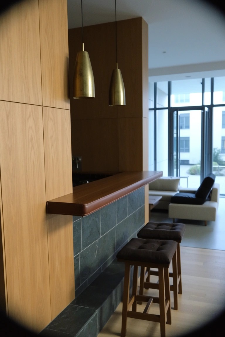 Open Wood Bar Counter