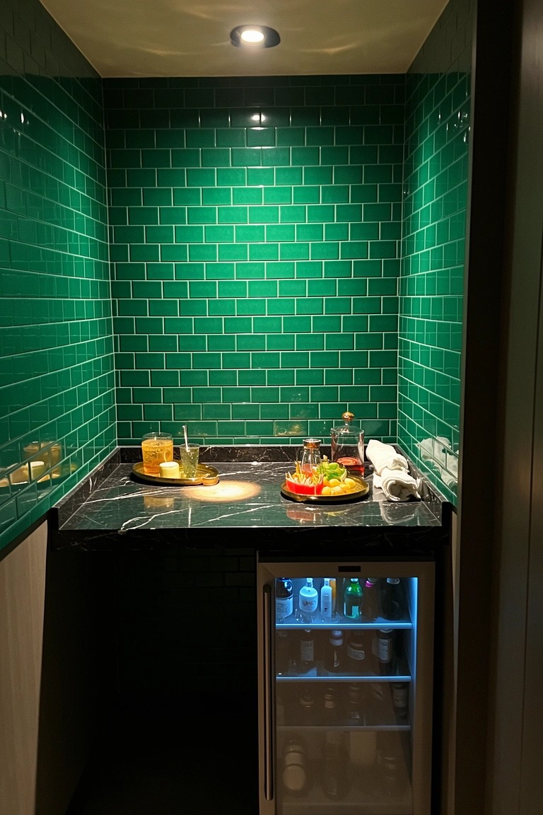 Green Tiled Bar Nook