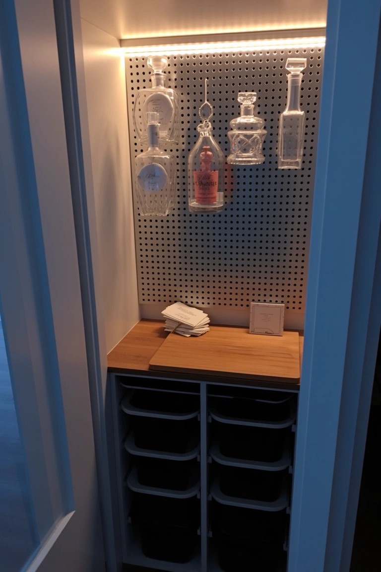 Pegboard Walls for Bottle Storage