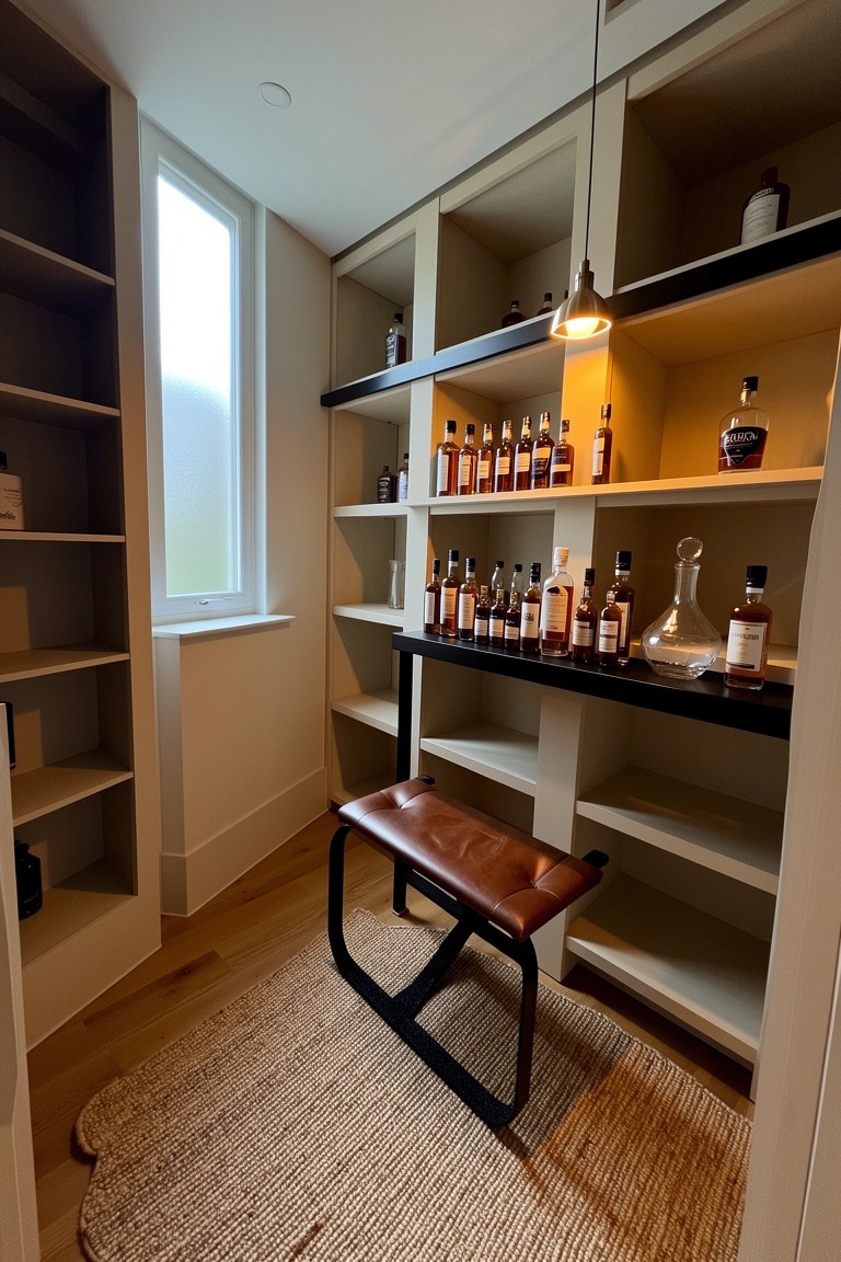 Walk-In Whiskey Room Shelves
