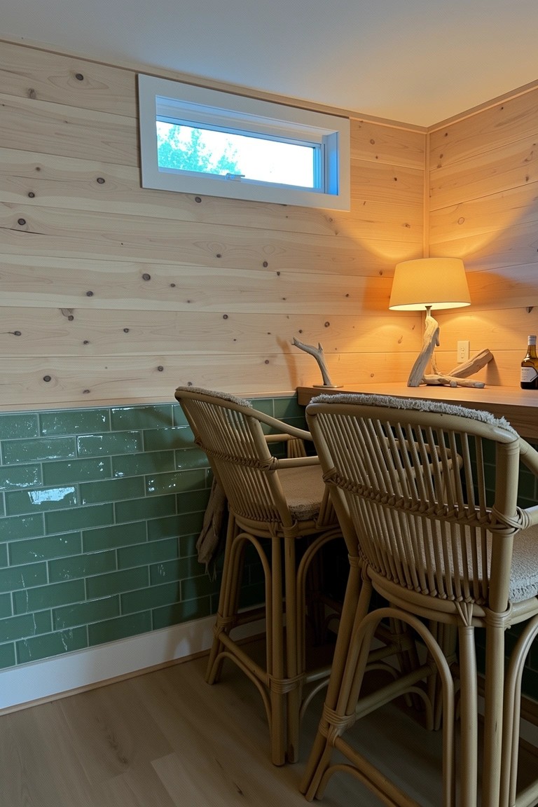 Wood Panel Walls for Basement Bars