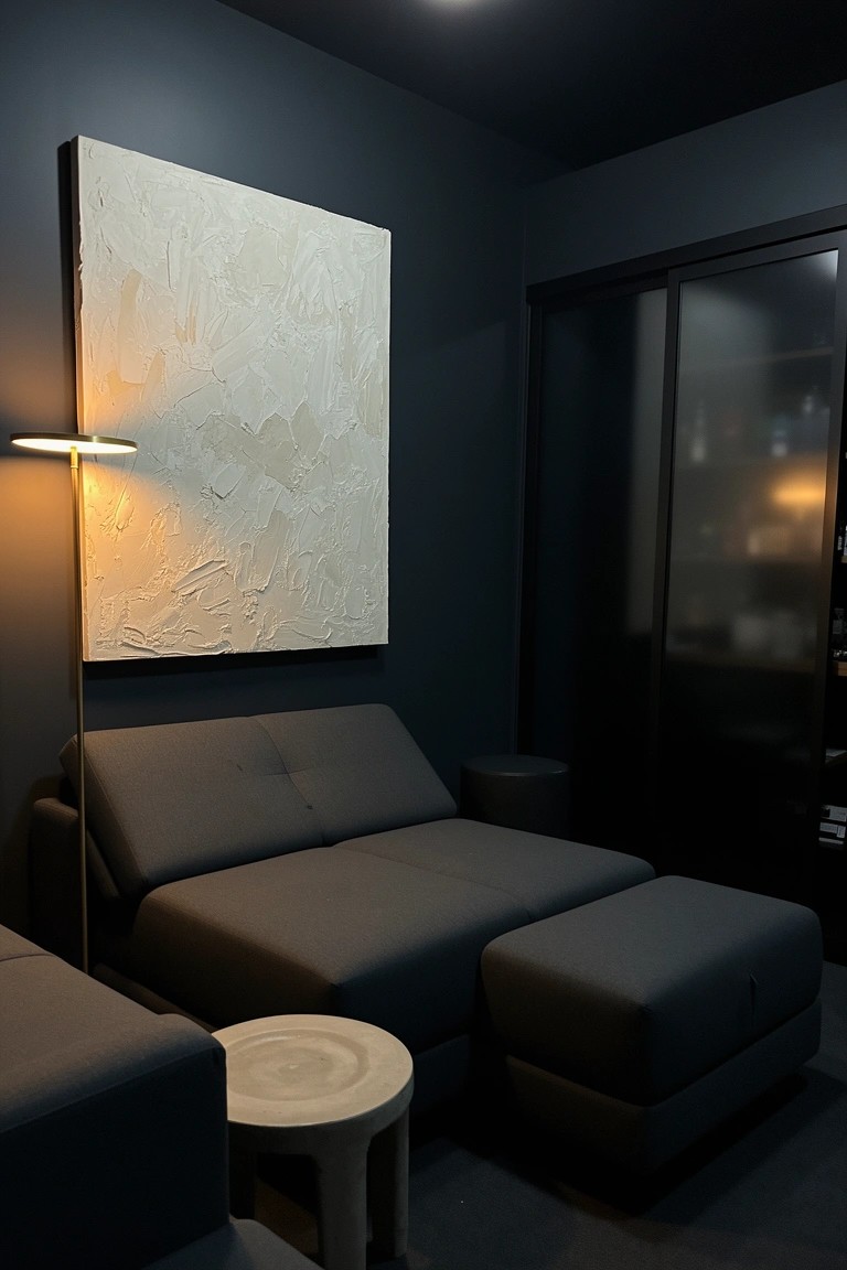 Low Sofas in Dark Rooms