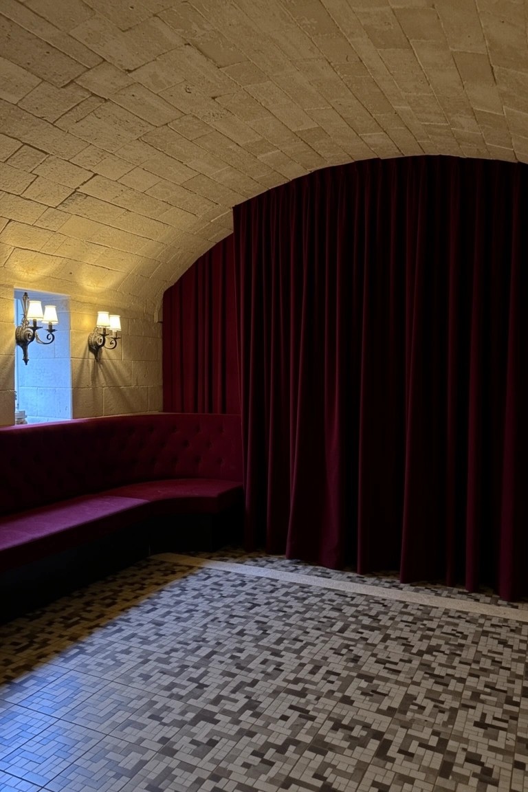 Red Curtain Partitions