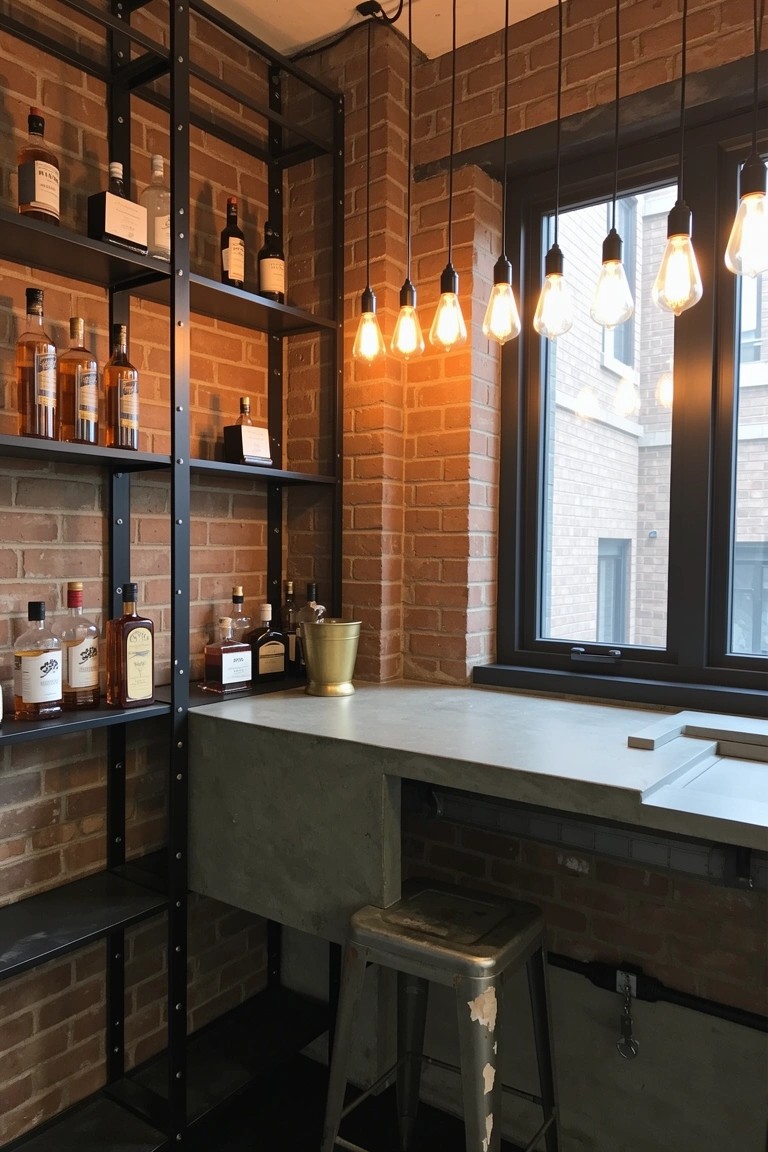 Brick Wall Bar Shelves