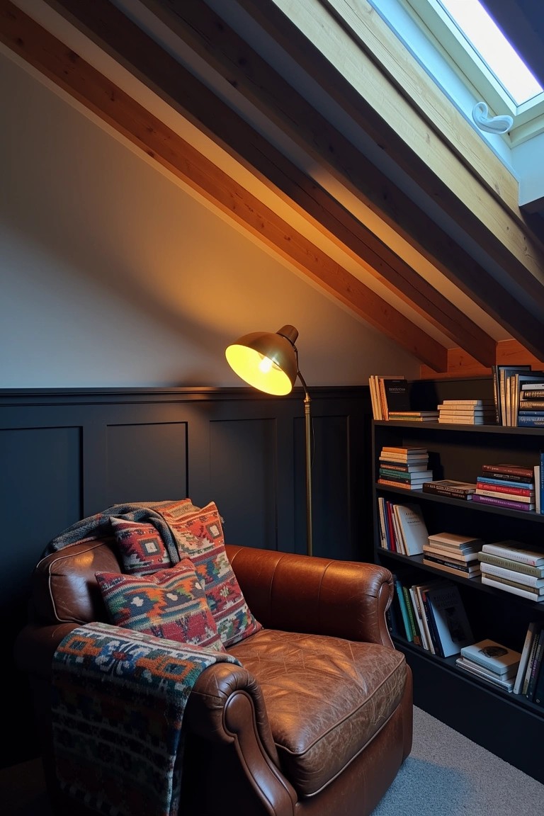 Leather Armchair Reading Nook